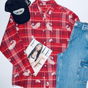 424 paisley-print flannel shirt